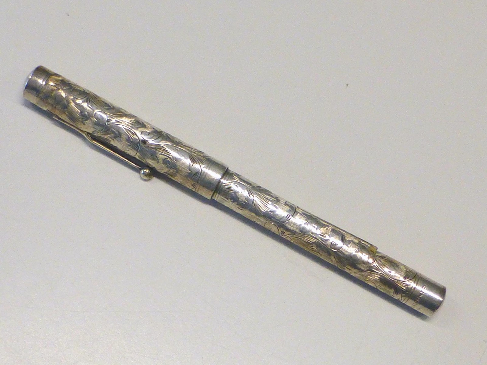 Vintage Mabie Todd NY Swan Sterling Silver 1915 Patent Clip Fountain Pen USA