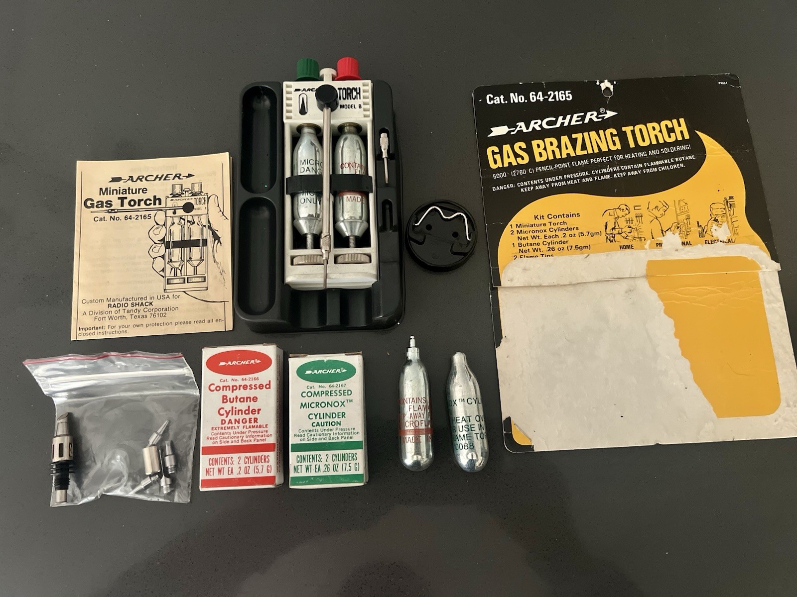 Vtg Archer  Miniature Gas Welding Torch With Xtra New Gas Tubes.