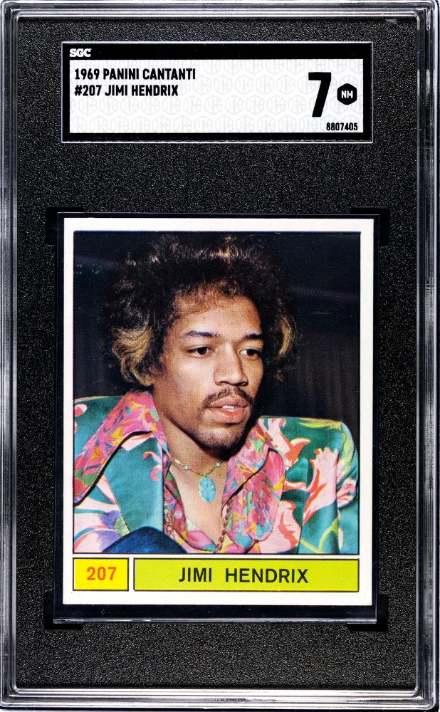 JIMI HENDRIX 1969 Panini Cantanti #207 SGC 7