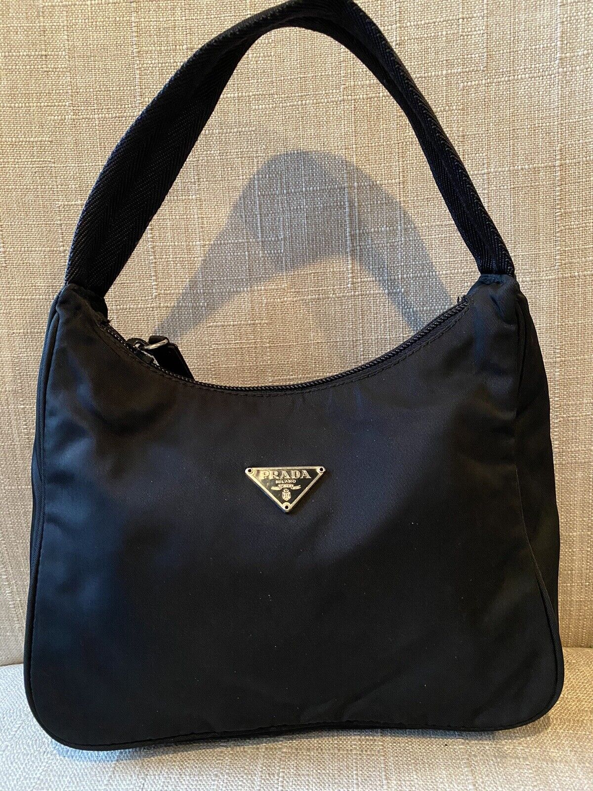 Prada Bag, Nylon Mini Hobo Bag in Black, Vintage