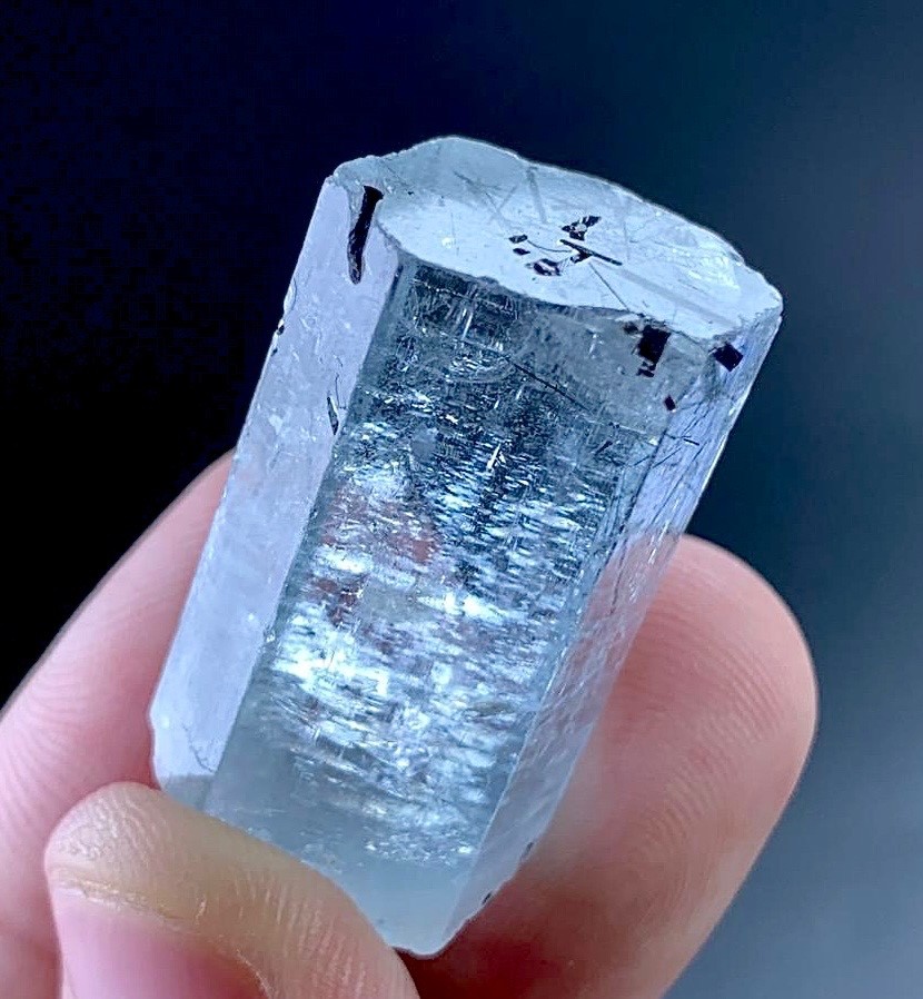 67 Carat Aquamarine Crystal with Schorl Specimen From Skardu Pakistan