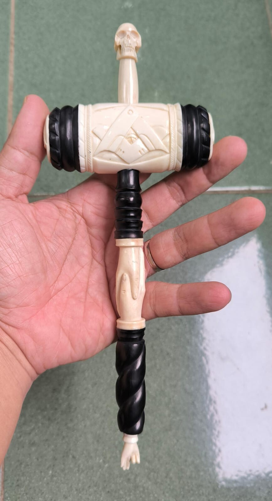 Custom order  Masonic Gavel From Wood & Deer ANTLER Hand Carved (Ready 2 weeks)