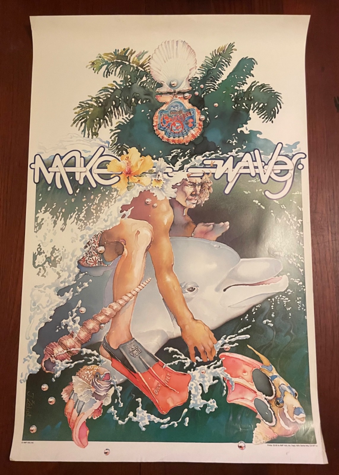 Vintage 1970s AMF Voit Duck Feet Flippers Promo Poster – \
