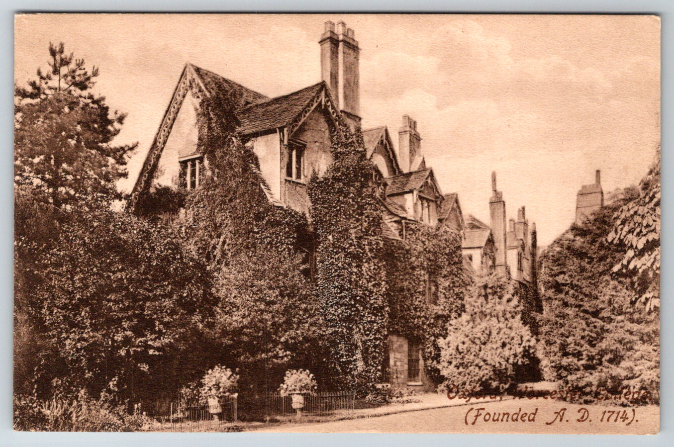 c1910s Oxford Worcester England UK Antique Postcard