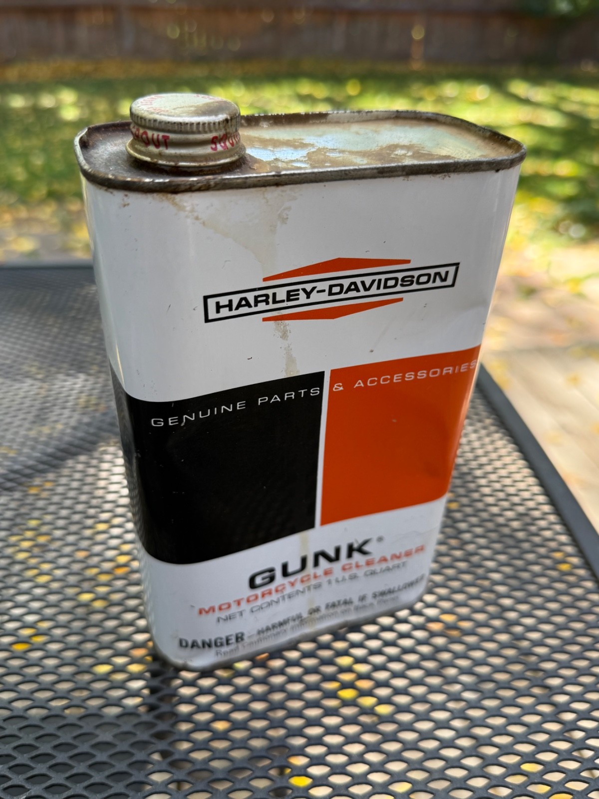 Vintage Harley Davidson GUNK Quart Can - Empty - Really Cool Collectible