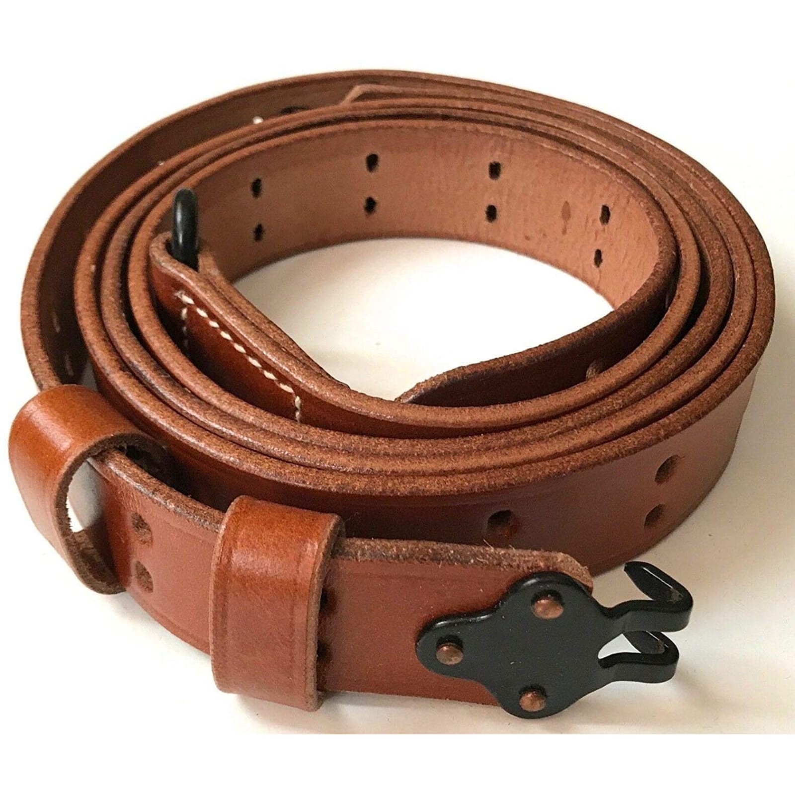 M1907 Leather Rifle Sling for M1 Garand 1903 Springfield WWII Reproduction Tan