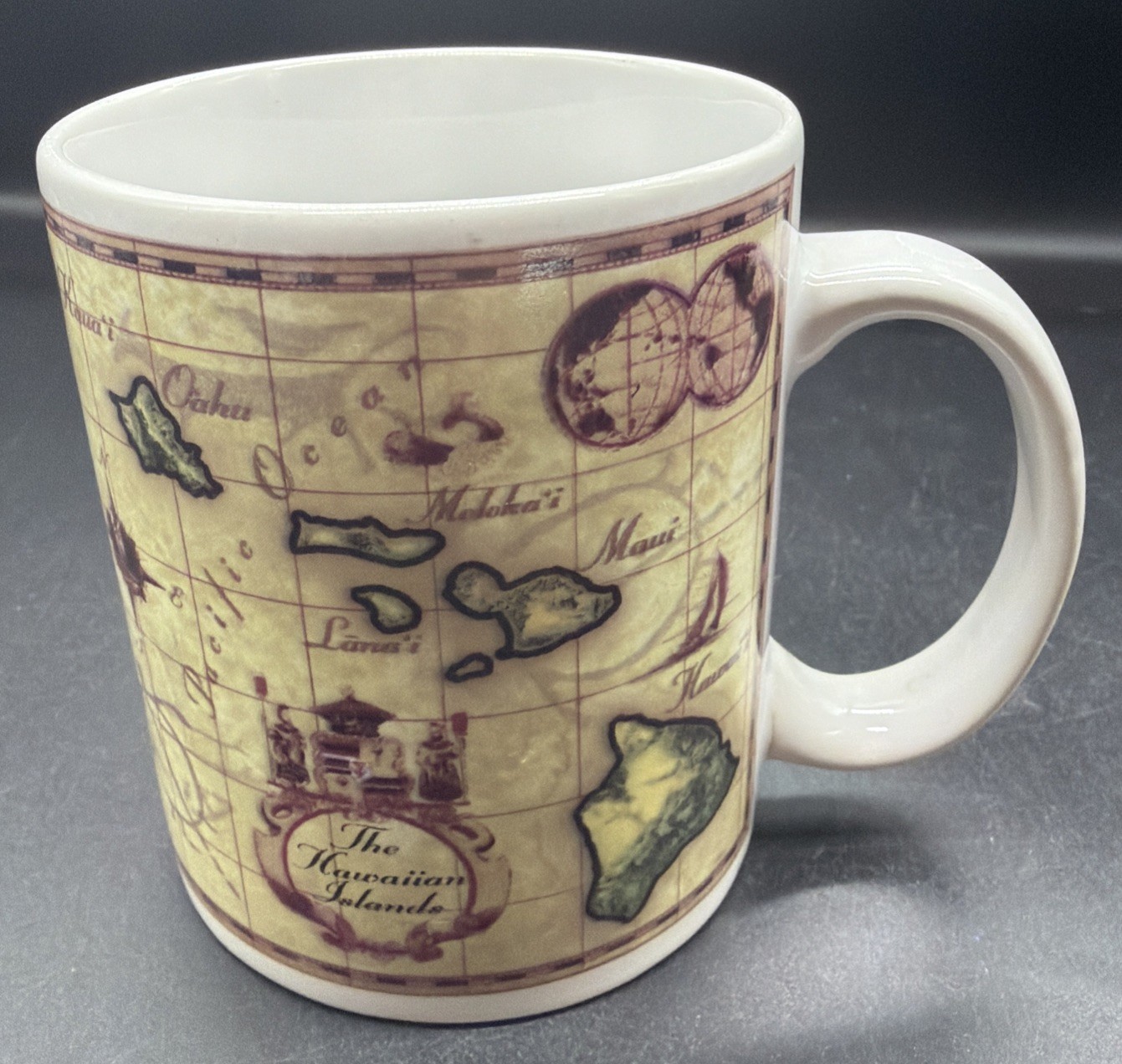 Vintage 1999 Mug-Map Of The Hawaiian Islands-Ron Croci Artwork-ABC Stores