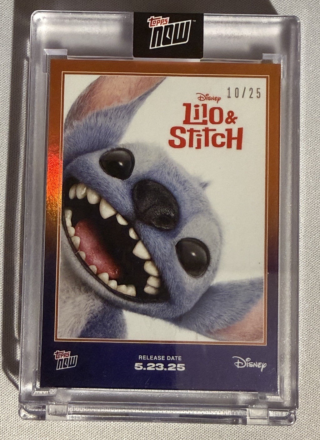 2025 Topps Now Disney #LS Lilo & Stitch Orange Foil #10/25