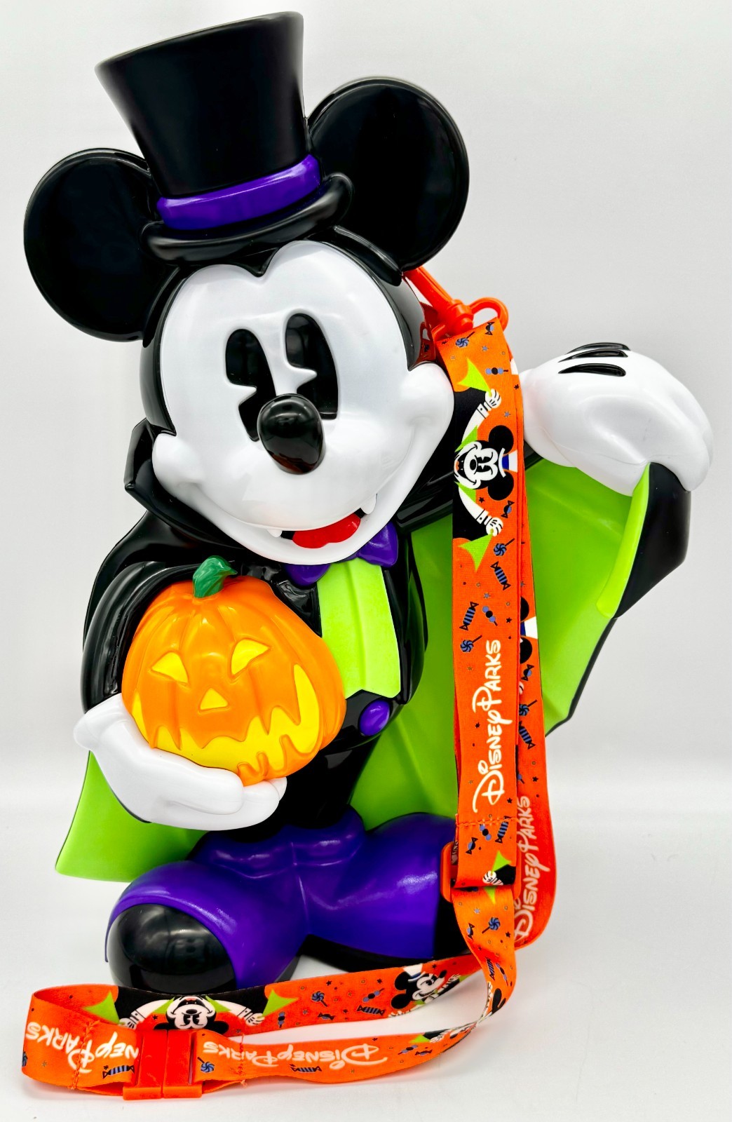2026 Disney Parks Halloween Vampire Mickey Mouse Pumpkin Popcorn Bucket (New)