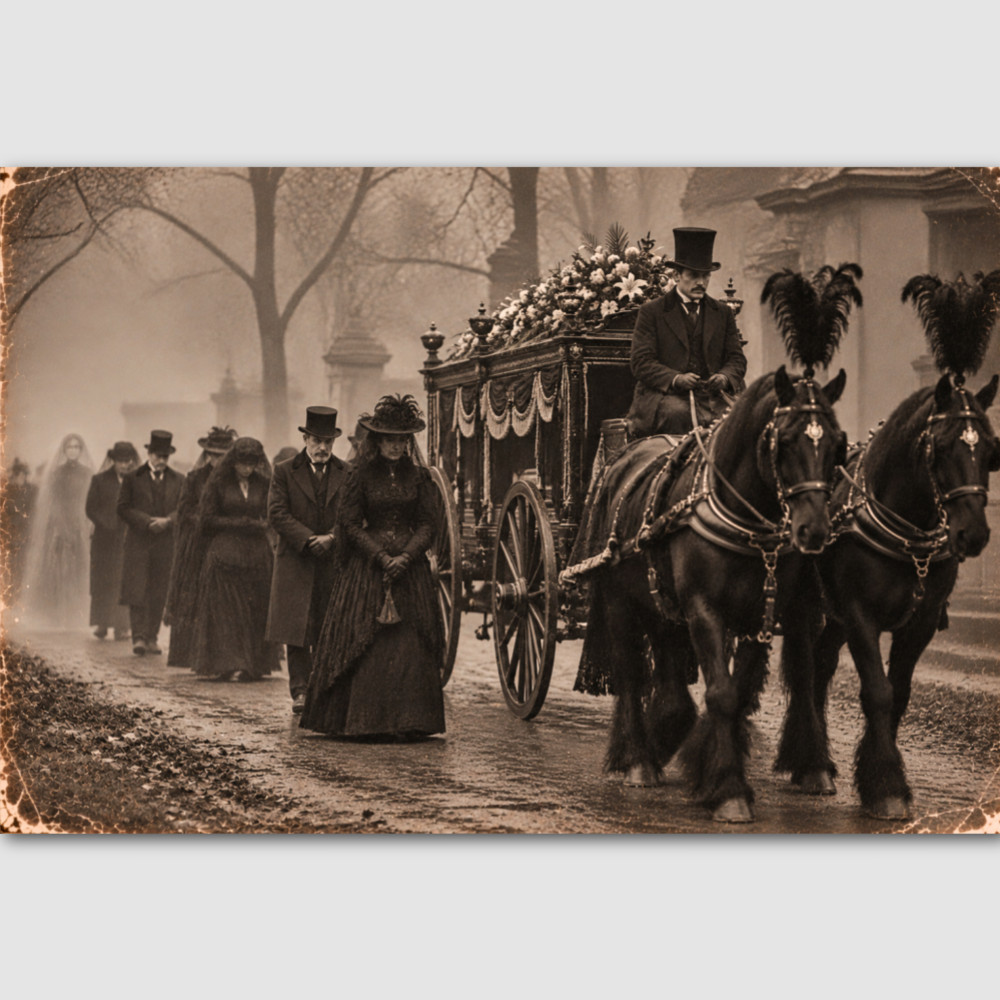 Creepy Haunted Funeral Ghost Photo Print Victorian Vintage Spirit Photograph 50