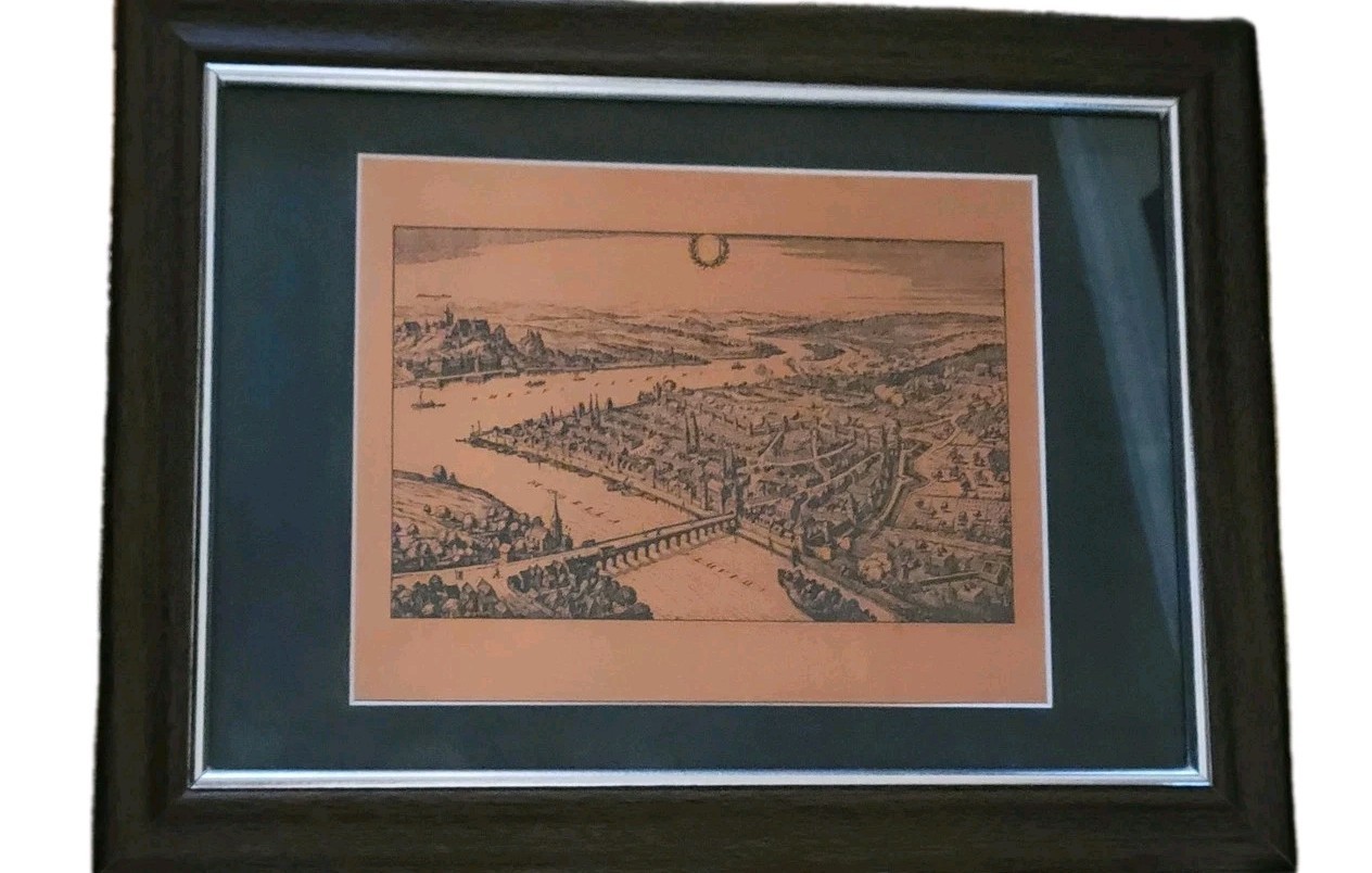 Vintage Copper Wall Art City Of Cobolentz Under Siege 16×12 Hanging Metal Etch