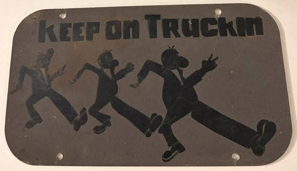 Vintage Keep On Truckin Booster License Plate Reflective Smaltz HEAVY METAL