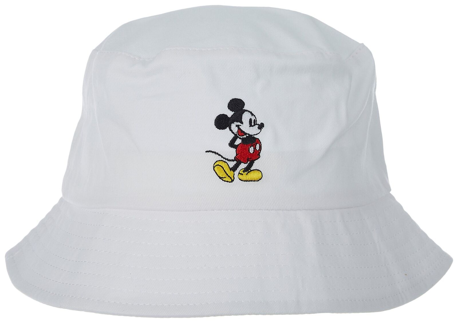 Disney Womens Mickey Mouse Solid Bucket Sun Hat One Size White