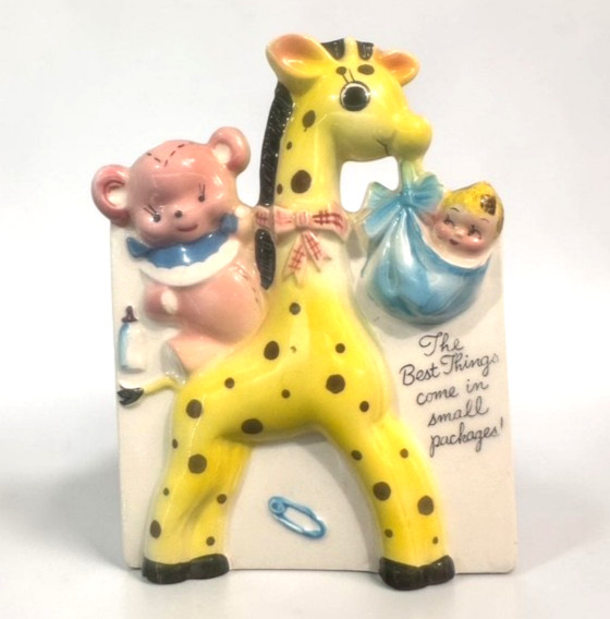 Rubens Original Ceramic GIRAFFE BEAR Best Things PLANTER 1959 Vintage