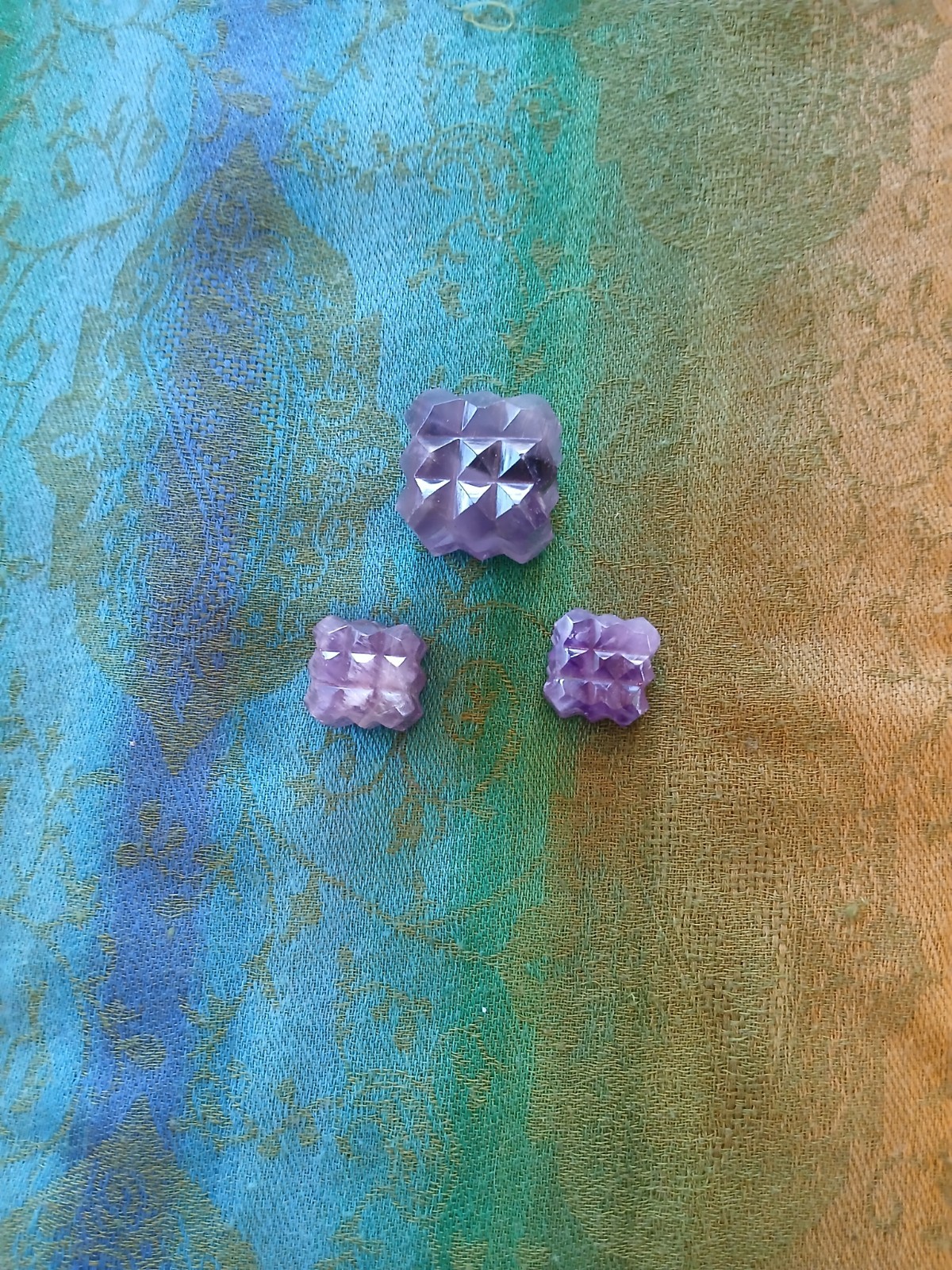 Set of 3 Sacred Geometric Amethyst