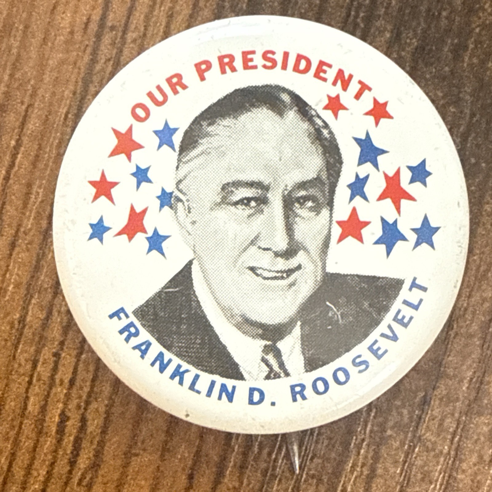 Vintage FDR Franklin D. Roosevelt Presidential Campaign Pinback Button Our Vintage FDR Franklin D. Roosevelt Presidential Campaign Pinback Button Our