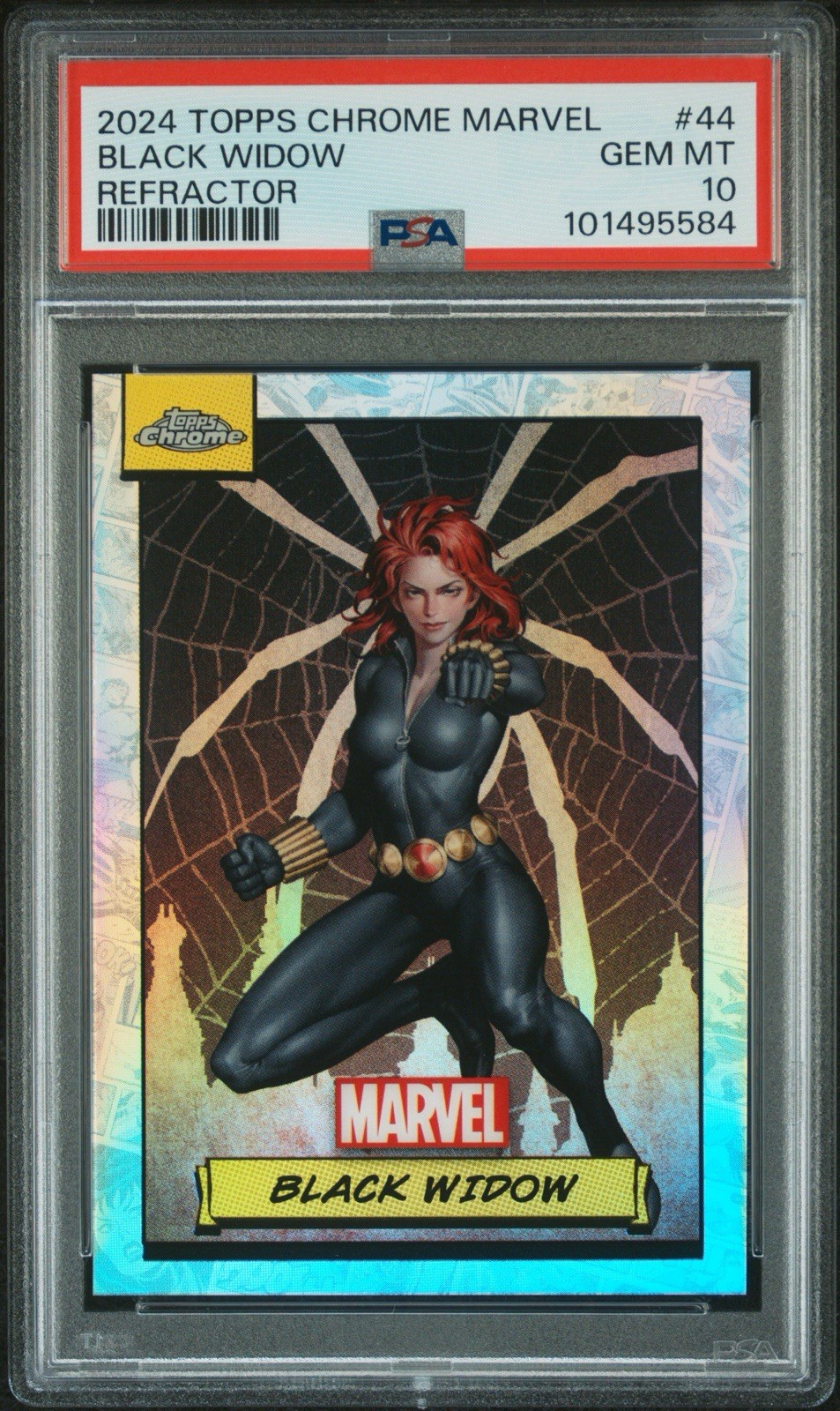 2024 Topps Chrome Marvel Black Widow PSA 10 POP 3