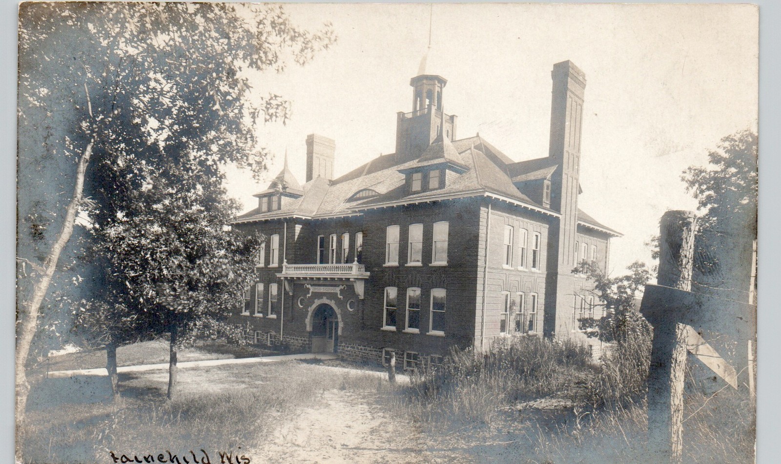 HIGH SCHOOL fairchild wi c1910 postcard wisconsin real photo rppc HIGH SCHOOL fairchild wi c1910 postcard wisconsin real photo rppc