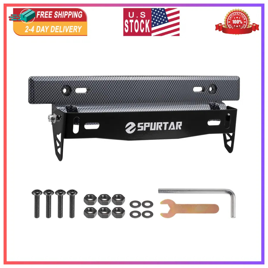 Spurtar License Plate Frames, Adjustable Front Car License Plate Holder