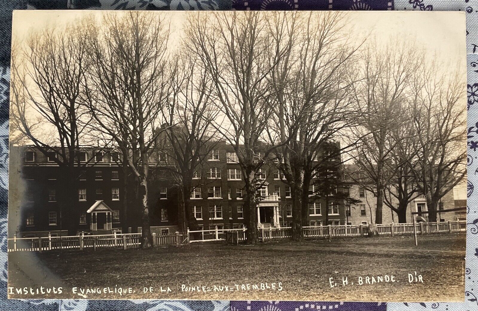 Instituts Evangelique De La Pointe-Aux Trembles.  Real Photo Postcard. 