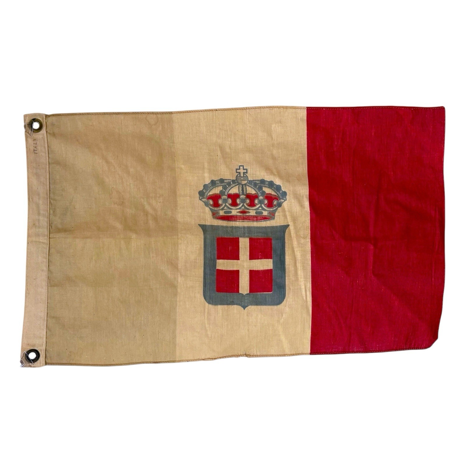 Antique 1930-40s Flag Of Italy Italian Kingdom Cotton Military Navy Size 14x24”