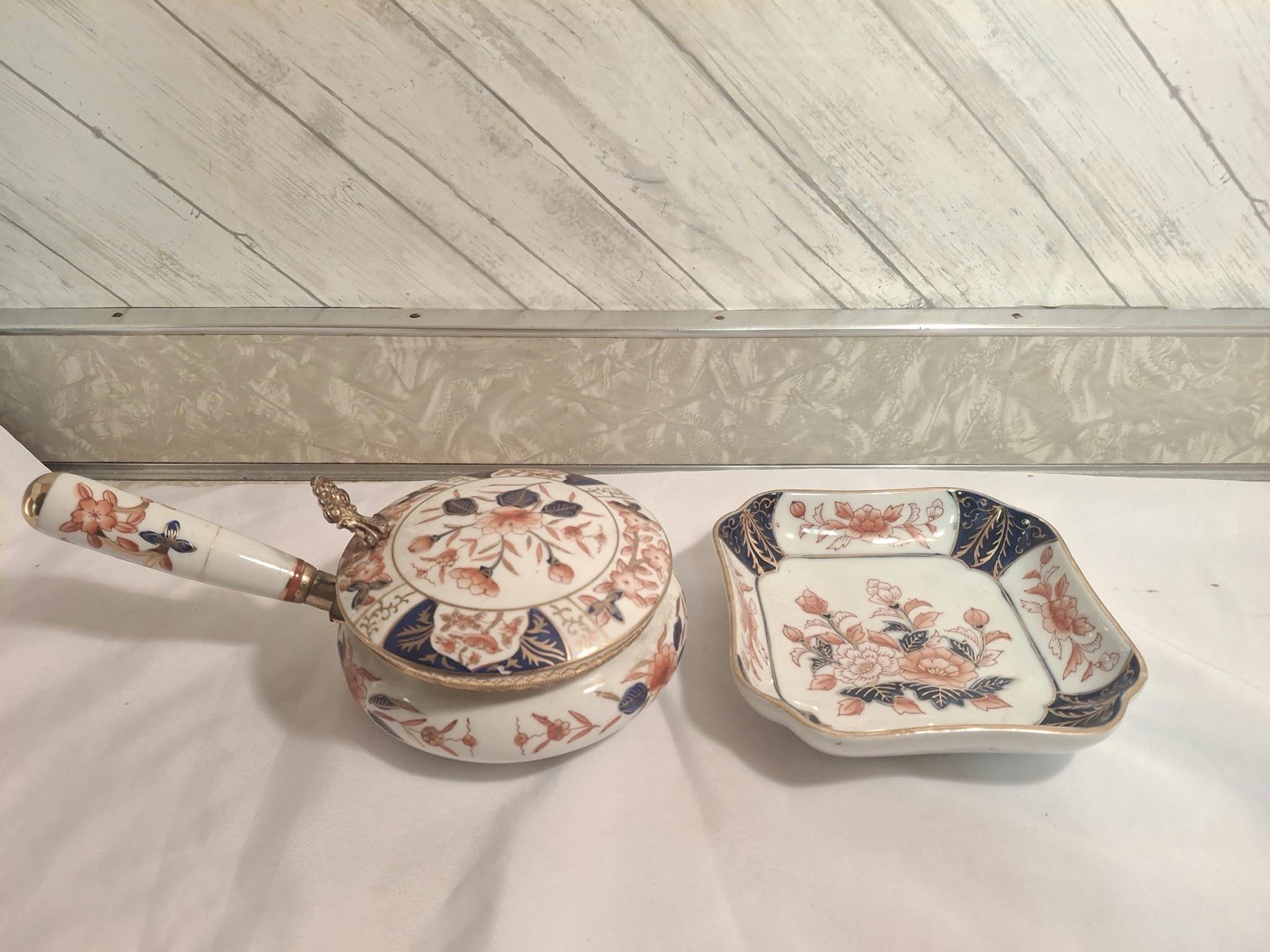 Andrea by Sadek Made in Japan Vintage Floral Trinket Dish & Covered Pot Set