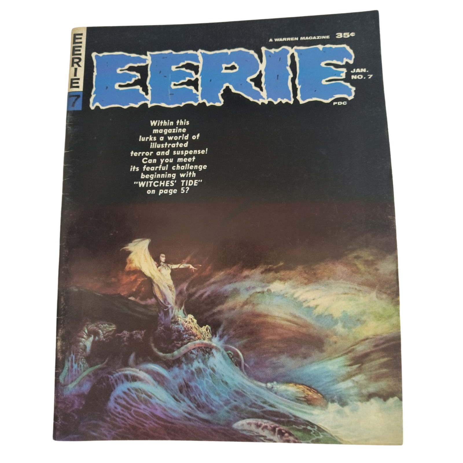 VTG 1966 Warren Eerie #7 Frank Frazetta Painted Cover Horror Adventure Magazine