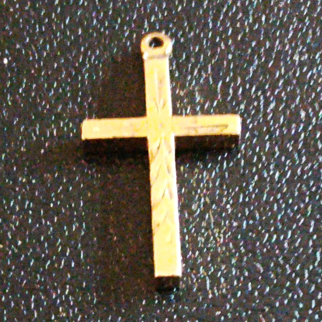 1/20 G.F. THEDA Gold Christian Cross Pendant Charm - Religious Jewelry