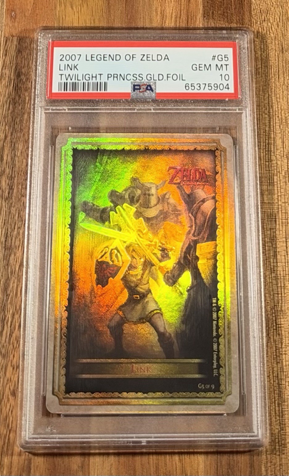 2007 Legend of Zelda Twilight Princess G5 Link Gold Card PSA 10 - Pop 1 Of 5