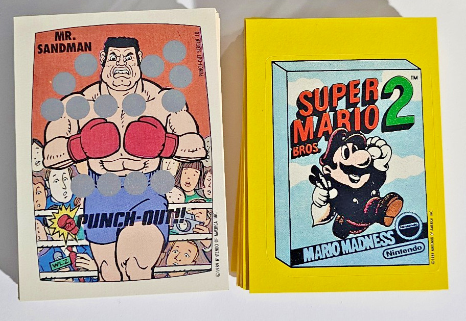 1990 TOPPS NINTENDO GAME PACKS COMPLETE SET 33 STICKERS/60 SCRATCH OFF