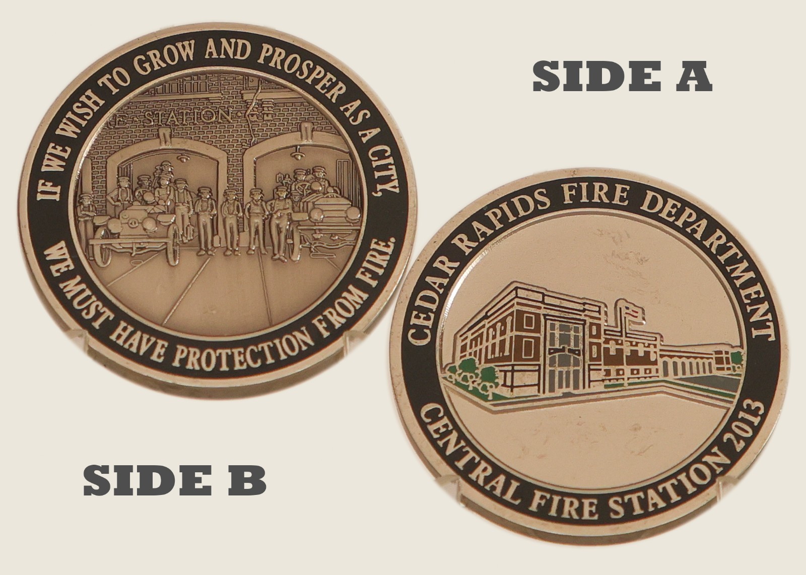 Cedar Rapids Fire Dept 2013 Central Fire Station Challenge Coin  1#16