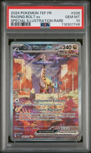 IRE LIGHTNING EX 208/162 PSA 10 - TEMPORAL FORCES - POKEMON FR 2024
