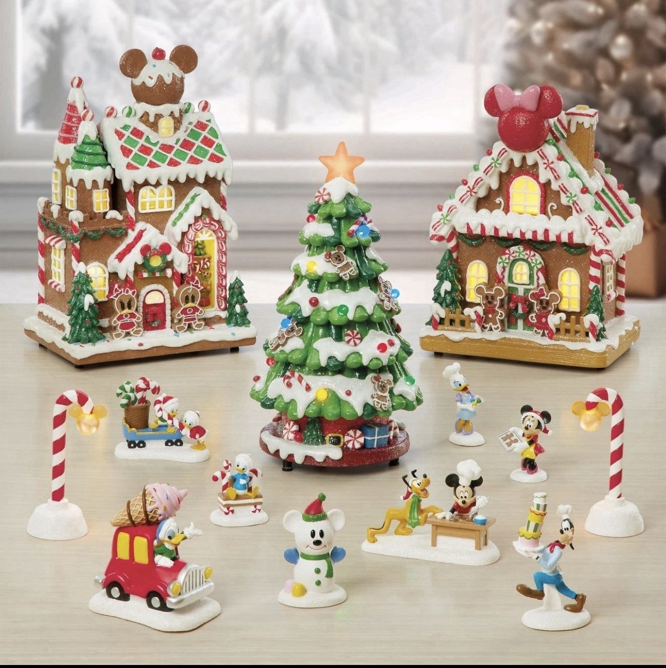 NEW Disney Holiday Gingerbread Village, 13-Piece Set