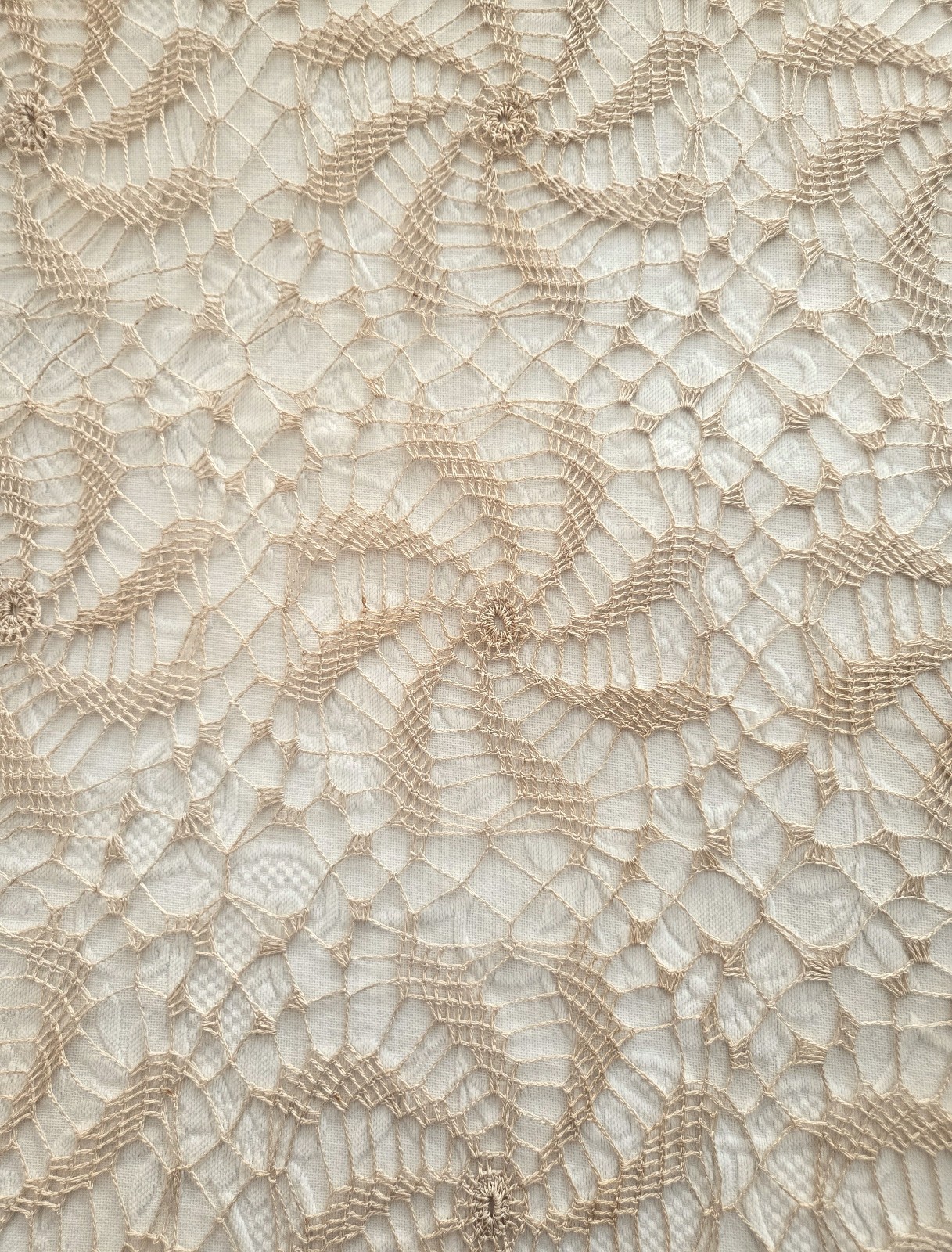 Antique Crochet Lace Tablecloth SPINNING STAR Pattern PERFECT Condition  66\