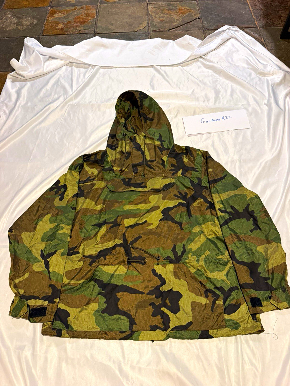 Vintage US Military Surplus Camo Hooded Nylon Jacket Size Medium Made in USA Vintage US Military Surplus Camo Hooded Nylon Jacket Size Medium Made in USA