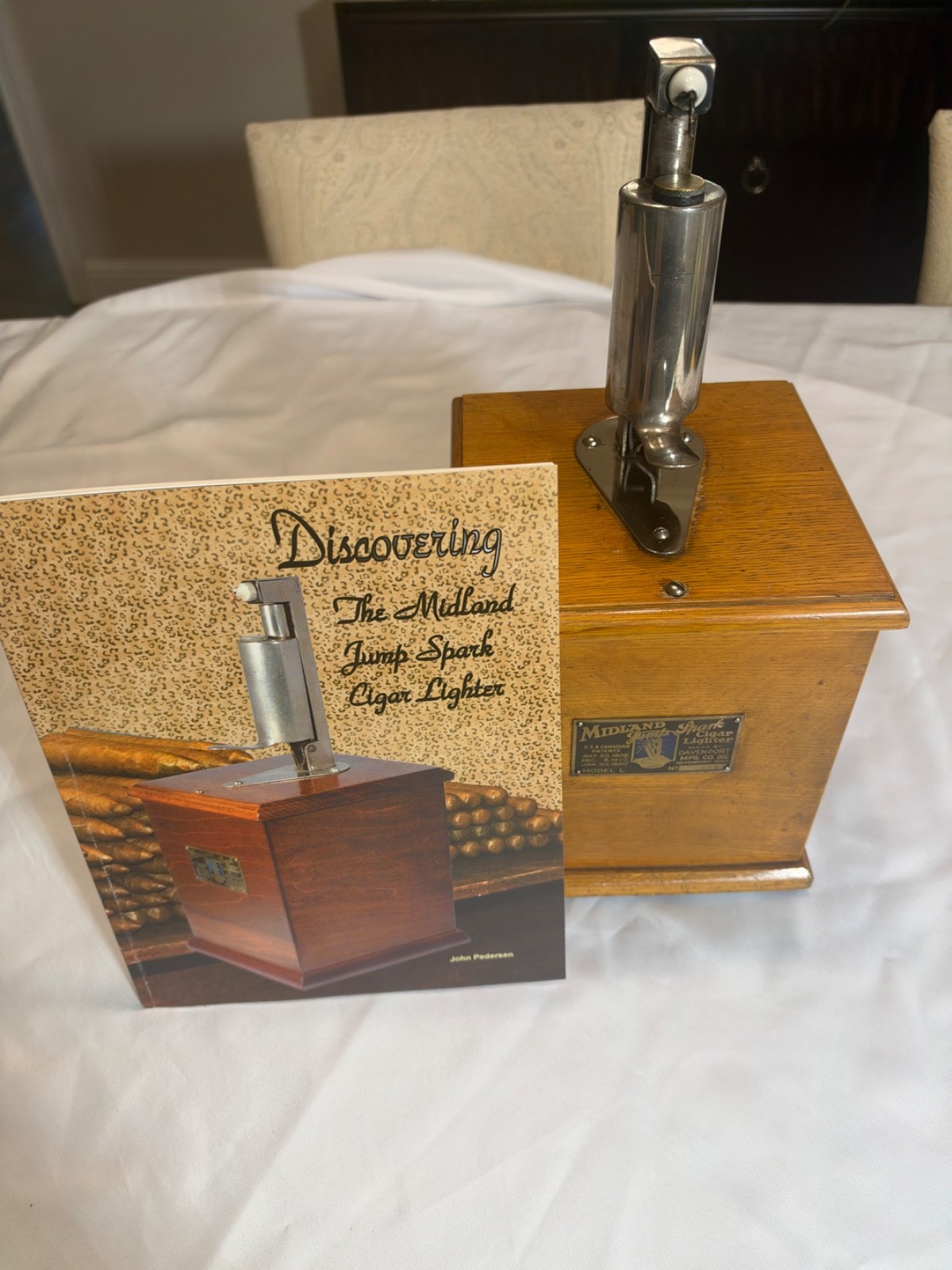 Working Antique 1920s Midland Jump Spark Cigar Lighter Model L Tiger Oak