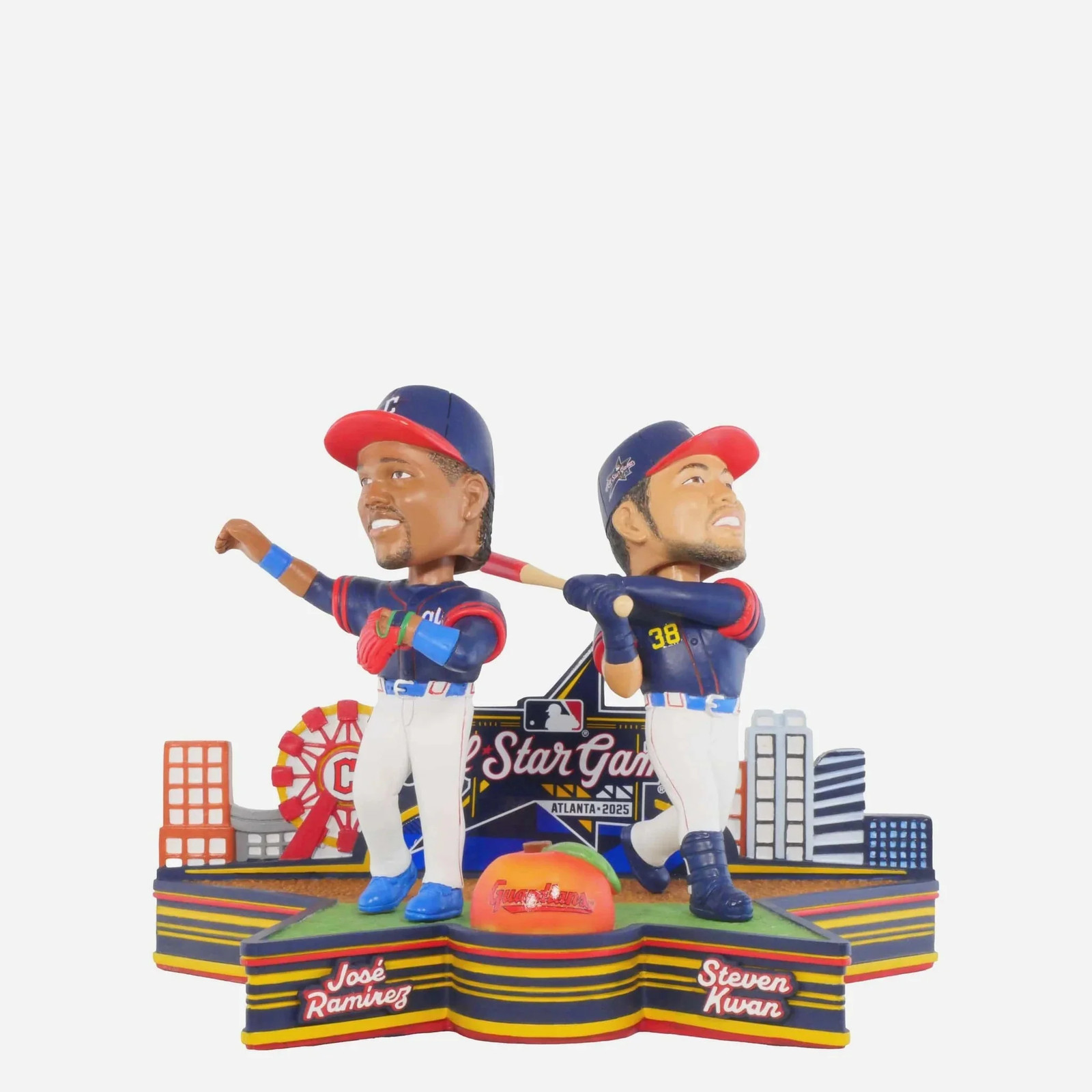 Jose Ramirez Steven Kwan Cleveland Guardians 2025 All-Star Mini Bobblehead Scene