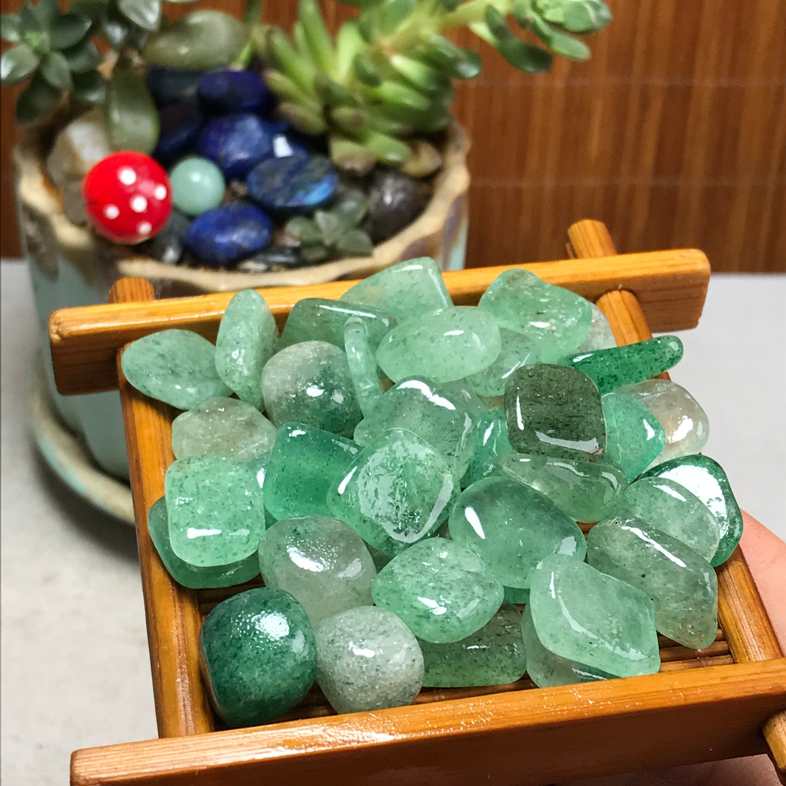 50Pcs Natural green Strawberry Crystal gemstone Polish Mineral Specimen A7541