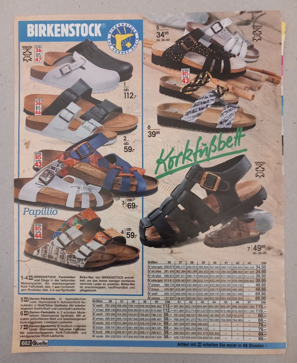 1996 Birkenstock Magazine Print Ad German Catalog 1 Page Vintage