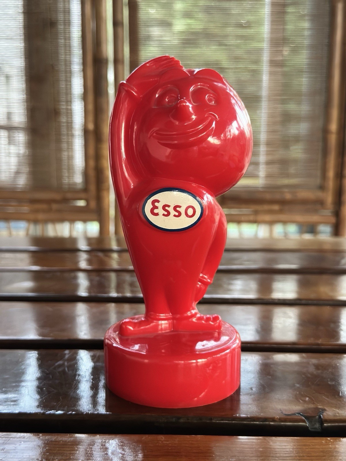 Vintage 1950s Esso Oil Gas Mr Drip RED Plastic Coin Bank Good Condition Vintage 1950s Esso Oil Gas Mr Drip RED Plastic Coin Bank Good Condition