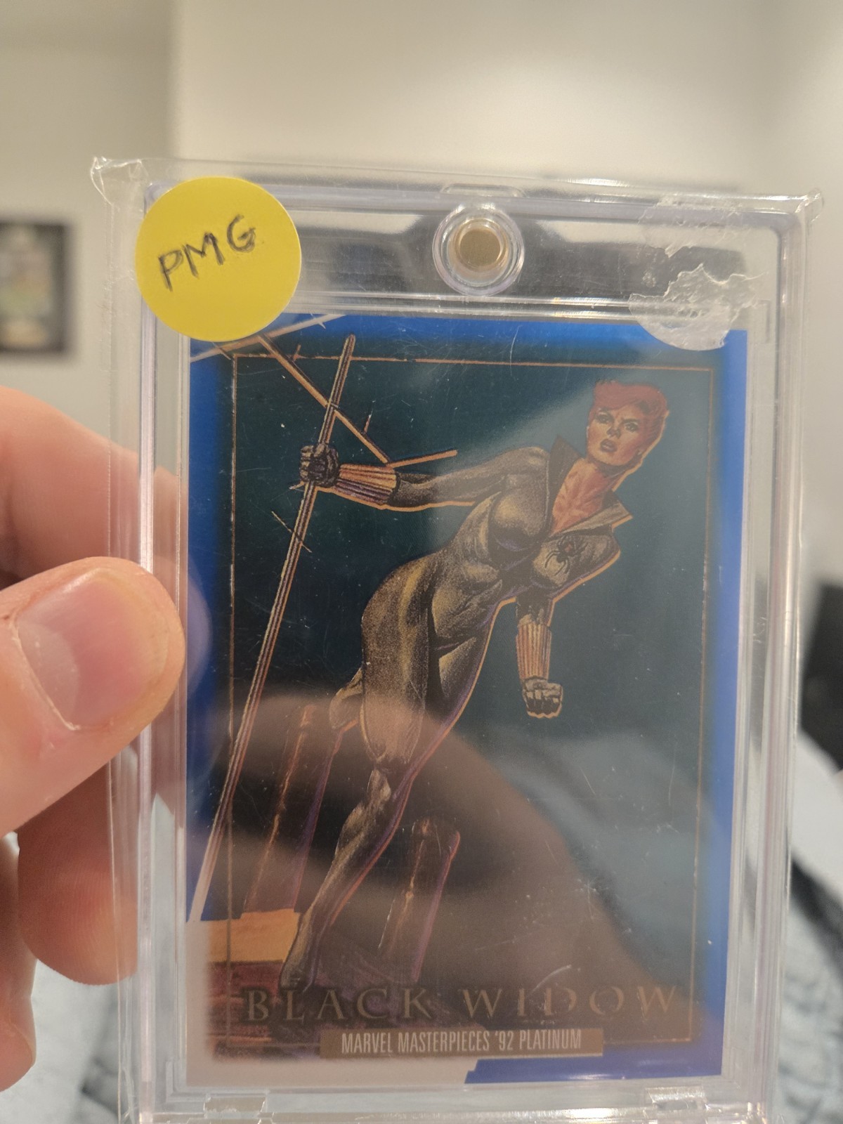 Upper Deck 1992 Marvel Masterpieces Platinum Black Widow Blue Pmg /50