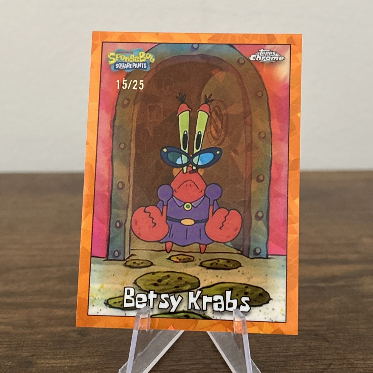 2025 Topps Chrome Sapphire SpongeBob Betsy Krabs Orange /25 #20 2025 Topps Chrome Sapphire SpongeBob Betsy Krabs Orange /25 #20