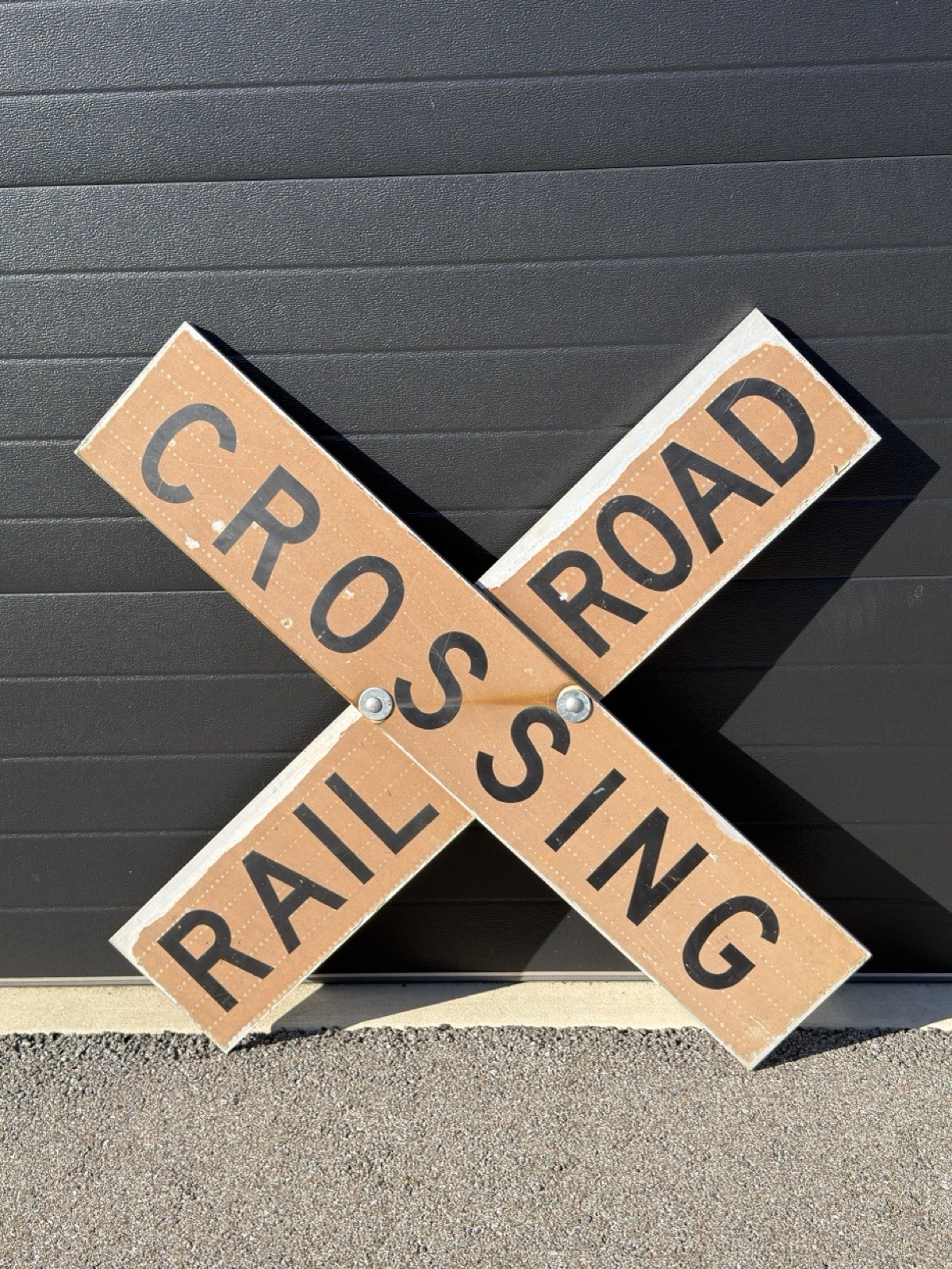 Vintage Railroad Crossing Crossbuck Sign 48” Aluminum Reflective 1980s