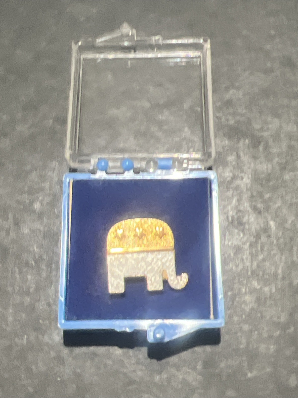 Vintage Republican Party Elephant Lapel Pin - GOP Political Memorabilia  In Box