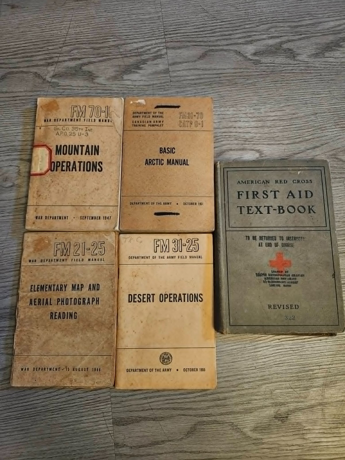 1944-1955 Army War Department Technical Guides Training Manuals, Lot Of 4 + Aid