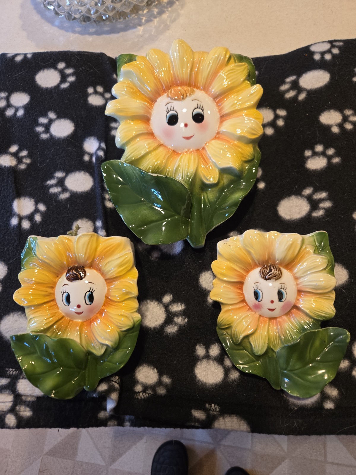 Vintage Ceramic Anthropomorphic Flower Head Planters