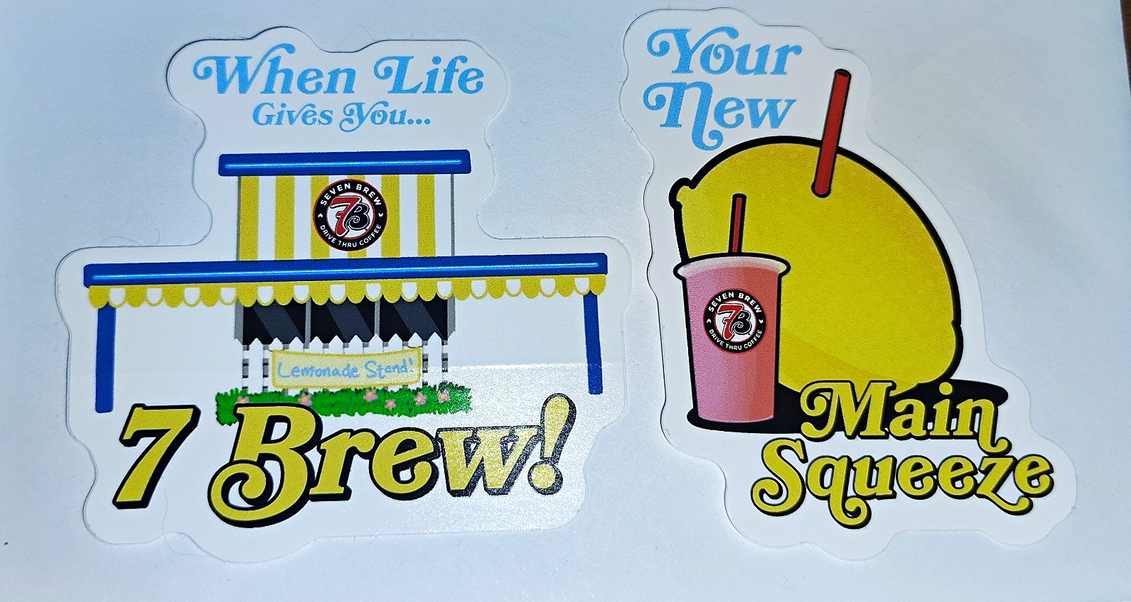 7 Brew Lemonade Stand & Main Squeeze Lemonade Sticker Set