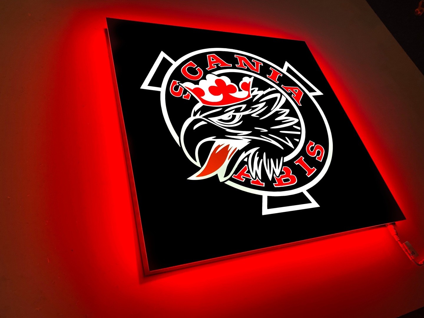 Scania Vabis LED illuminated sign truck 12V 24V 50/50 cm trucker sign cab Scania Vabis LED illuminated sign truck 12V 24V 50/50 cm trucker sign cab