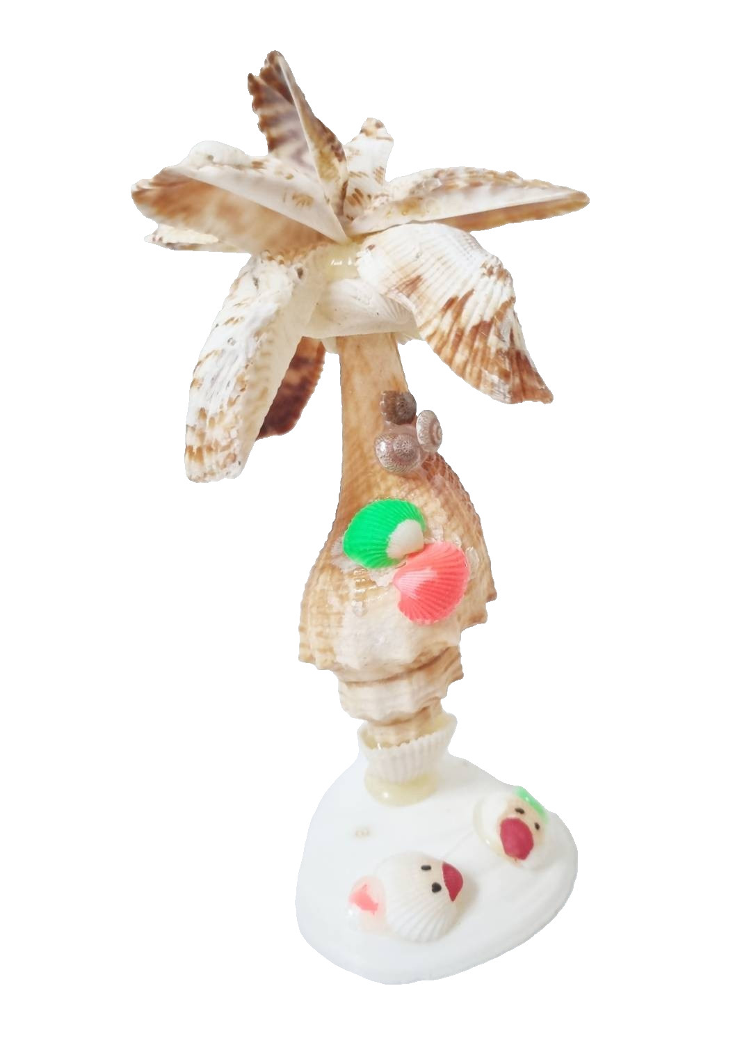 Vintage Sea Shell Coconut Tree Doll Figurine Plant Beach Thai Handmade Decor 7