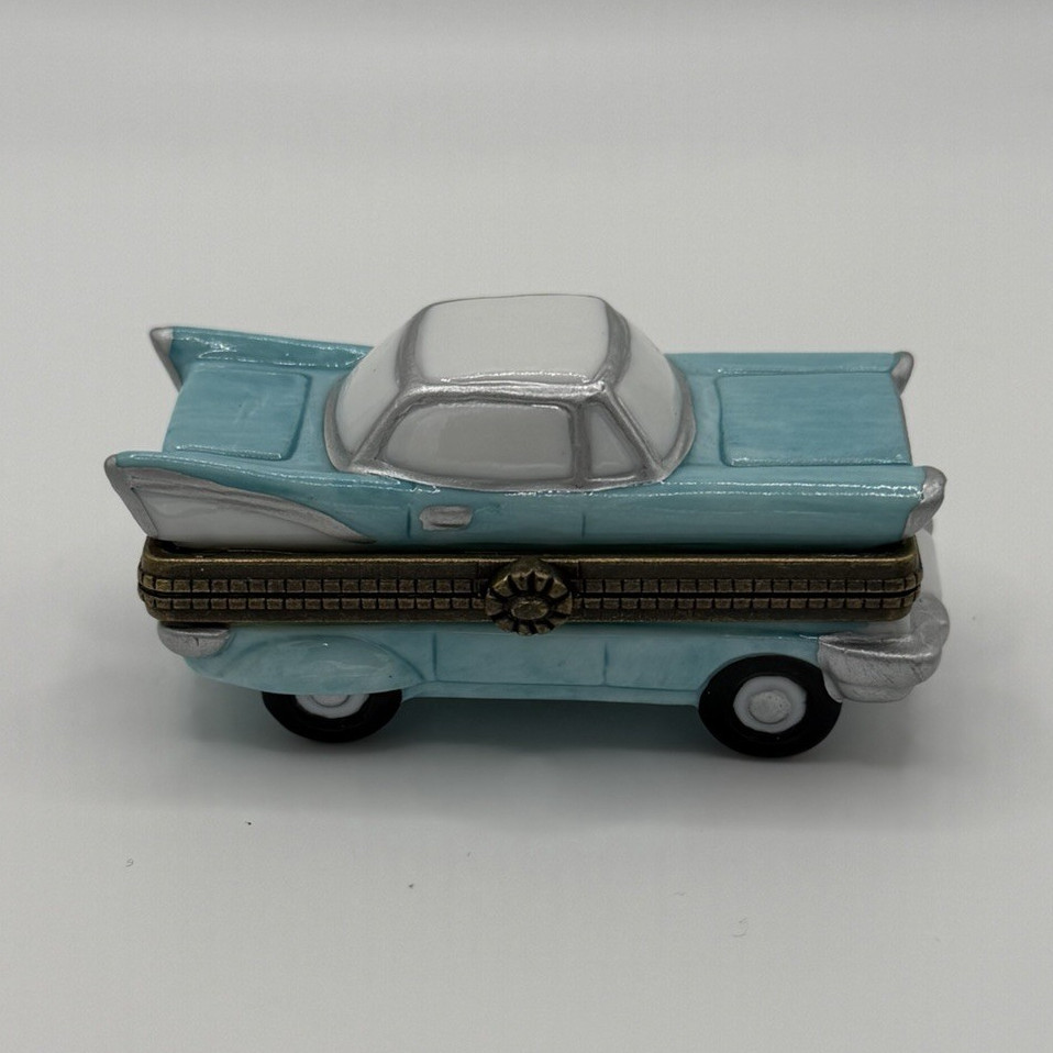 Midwest Cannon Falls Blue Car Shaped Hinged Trinket Box 